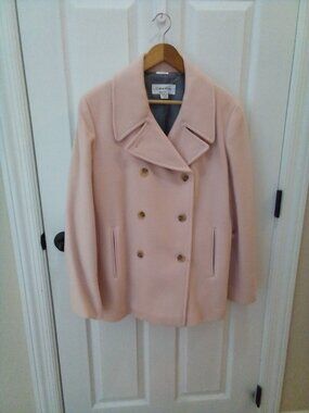 Calvin Klein pale pink pea coat, size 14